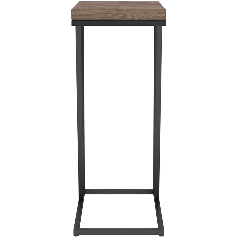 Pemberly Row Contemporary Rectangular Wood Top Accent Table in Tobacco
