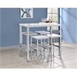 Pemberly Row Contemporary Wood 5-Piece Lacquer Bar Set with Metal Leg in White