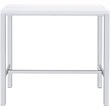 Pemberly Row Contemporary Wood 5-Piece Lacquer Bar Set with Metal Leg in White