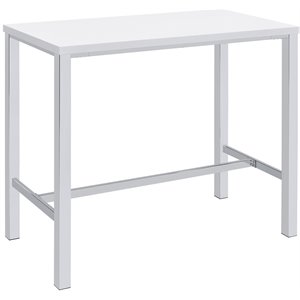 Pemberly Row Contemporary Wood 5-Piece Lacquer Bar Set with Metal Leg in White