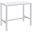 Pemberly Row Contemporary Wood 5-Piece Lacquer Bar Set with Metal Leg in White