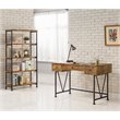 Pemberly Row 2-Piece 3-Drawer Farmhouse Wood Writing Desk Set in Nutmeg