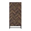 Pemberly Row Farmhouse Wood 2-Door Accent Storage Cabinet with Metal Base in Oak
