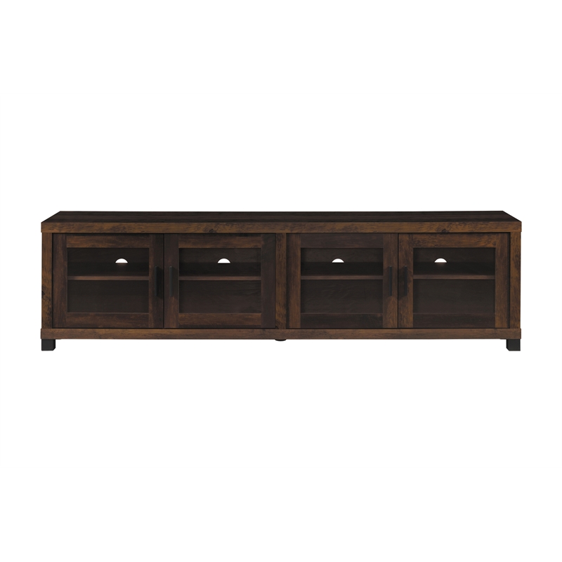 Pemberly Row Wood TV Stand with Glass Door for TVs up to 85