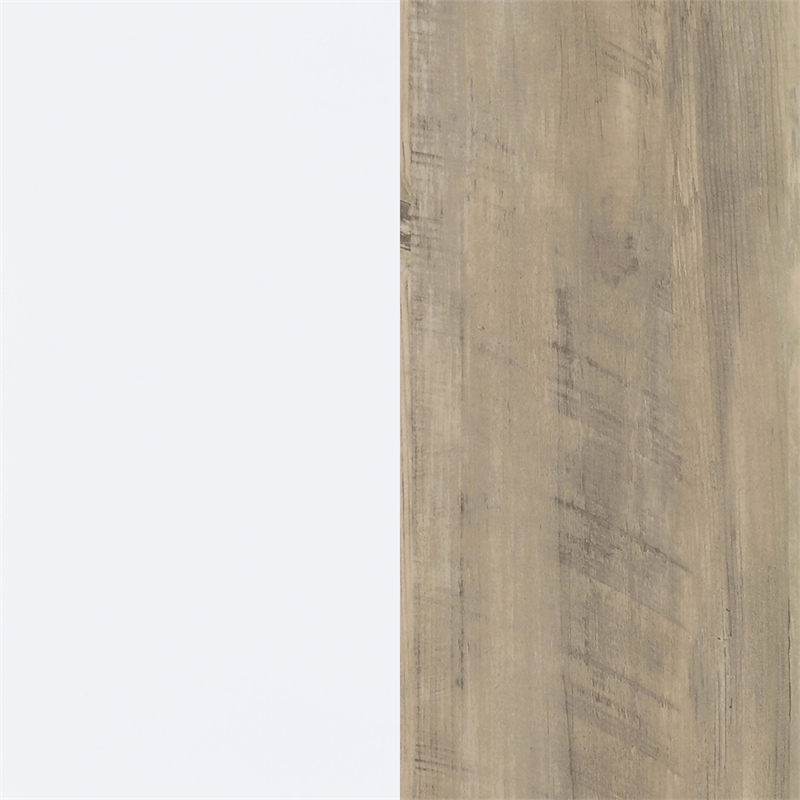 Pemberly Row Coastal 65-inch 6-shelf Wood Bookcase White and Distressed Pine