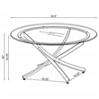 Pemberly Row Contemporary 3-piece Round Glass Top Coffee Table Set Brass