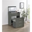 Pemberly Row 3-Drawer Engineered Wood Makeup Vanity and Stool Set in Gray