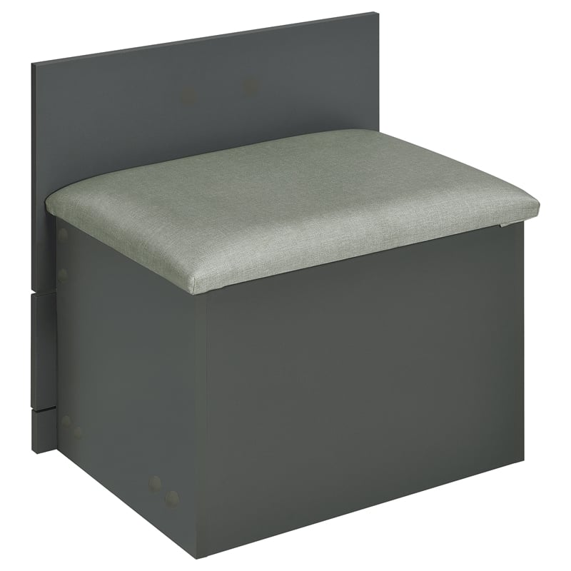 Pemberly Row 3-Drawer Engineered Wood Makeup Vanity and Stool Set in Gray