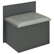 Pemberly Row 3-Drawer Engineered Wood Makeup Vanity and Stool Set in Gray