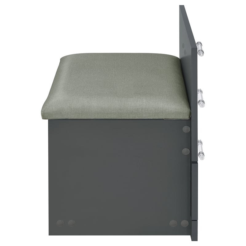 Pemberly Row 3-Drawer Engineered Wood Makeup Vanity and Stool Set in Gray