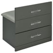 Pemberly Row 3-Drawer Engineered Wood Makeup Vanity and Stool Set in Gray