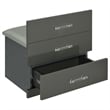 Pemberly Row 3-Drawer Engineered Wood Makeup Vanity and Stool Set in Gray