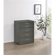 Pemberly Row 3-Drawer Engineered Wood Makeup Vanity and Stool Set in Gray