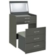 Pemberly Row 3-Drawer Engineered Wood Makeup Vanity and Stool Set in Gray