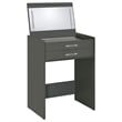 Pemberly Row 3-Drawer Engineered Wood Makeup Vanity and Stool Set in Gray