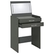 Pemberly Row 3-Drawer Engineered Wood Makeup Vanity and Stool Set in Gray