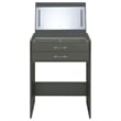 Pemberly Row 3-Drawer Engineered Wood Makeup Vanity and Stool Set in Gray