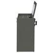 Pemberly Row 3-Drawer Engineered Wood Makeup Vanity and Stool Set in Gray