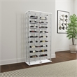 Pemberly Row Tempered Glass Wine Storage LED Metal Curio Cabinet in Chrome