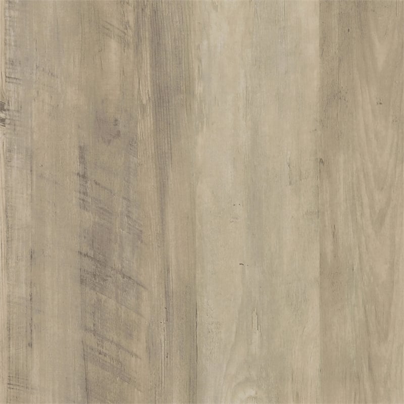 Pemberly Row 2-Door Wood Storage Credenza in White and Distressed Pine