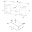 Pemberly Row 2-Door Wood Storage Credenza in White and Distressed Pine