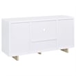 Pemberly Row 2-Door Wood Storage Credenza in White and Distressed Pine