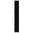 Pemberly Row 4-Shelf Glass Door Tall Wood Cabinet with Drawers in Black