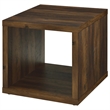 Pemberly Row Farmhouse Square Engineered Wood Side End Table in Brown