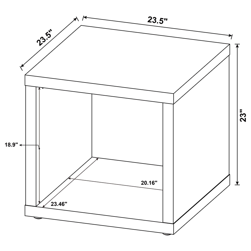 Pemberly Row Farmhouse Square Engineered Wood Side End Table in Brown