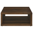 Pemberly Row Farmhouse Square Engineered Wood Coffee Table in Brown