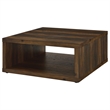 Pemberly Row Farmhouse Square Engineered Wood Coffee Table in Brown