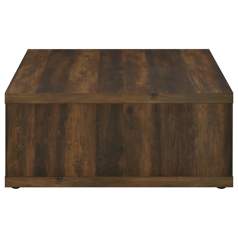 Pemberly Row Farmhouse Square Engineered Wood Coffee Table in Brown