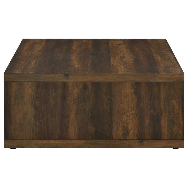 Pemberly Row Farmhouse Square Engineered Wood Coffee Table in Brown