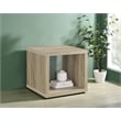 Pemberly Row Farmhouse Square Engineered Wood Side End Table in Brown
