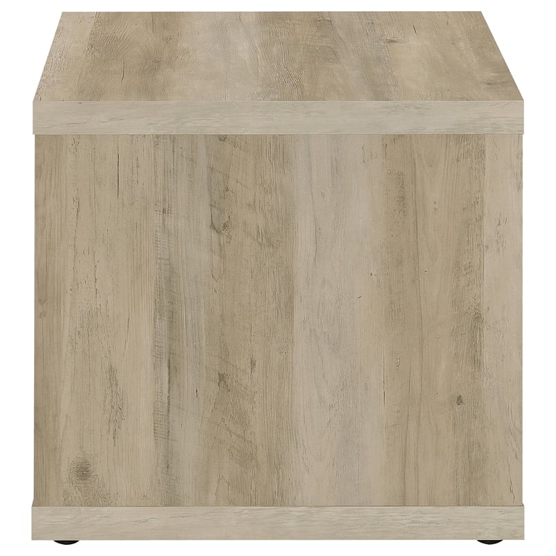 Pemberly Row Farmhouse Square Engineered Wood Side End Table in Brown