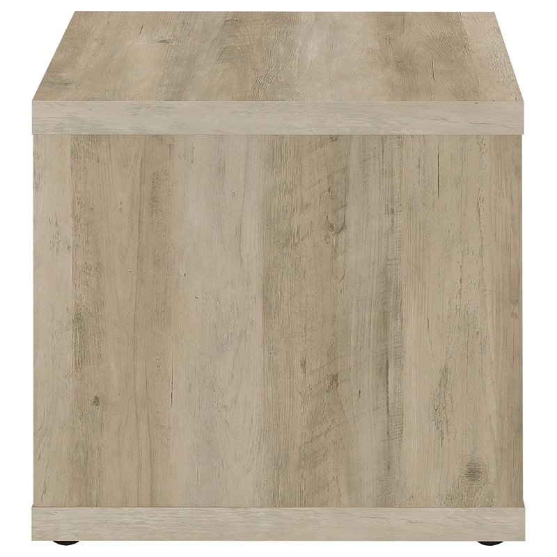 Pemberly Row Farmhouse Square Engineered Wood Side End Table in Brown