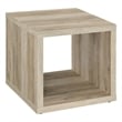 Pemberly Row Farmhouse Square Engineered Wood Side End Table in Brown
