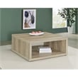 Pemberly Row Farmhouse Square Engineered Wood Coffee Table in Brown