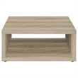 Pemberly Row Farmhouse Square Engineered Wood Coffee Table in Brown