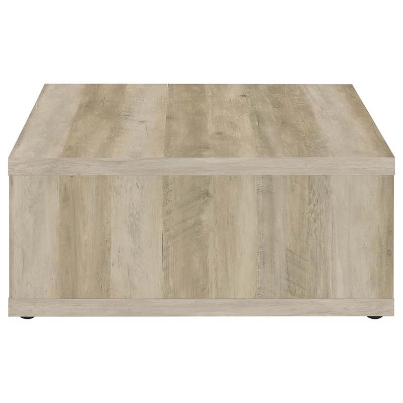 Pemberly Row Farmhouse Square Engineered Wood Coffee Table in Brown