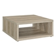 Pemberly Row Farmhouse Square Engineered Wood Coffee Table in Brown