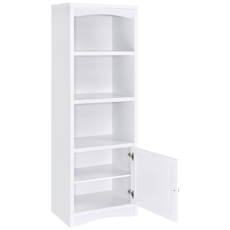 Pemberly Row Transitional 3-Shelf Engineered Wood Media Tower in White