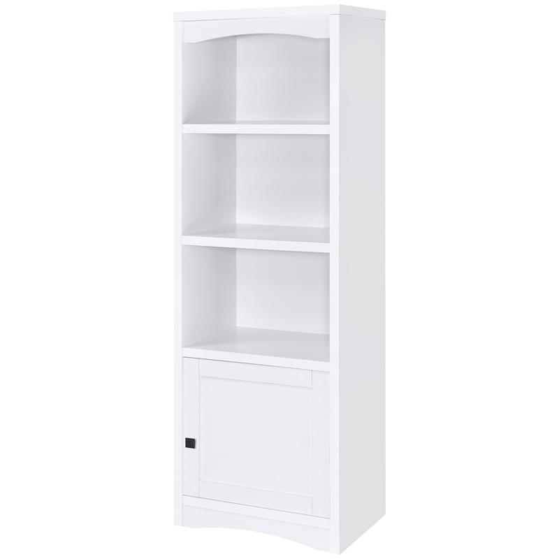Pemberly Row Transitional 3-Shelf Engineered Wood Media Tower in White