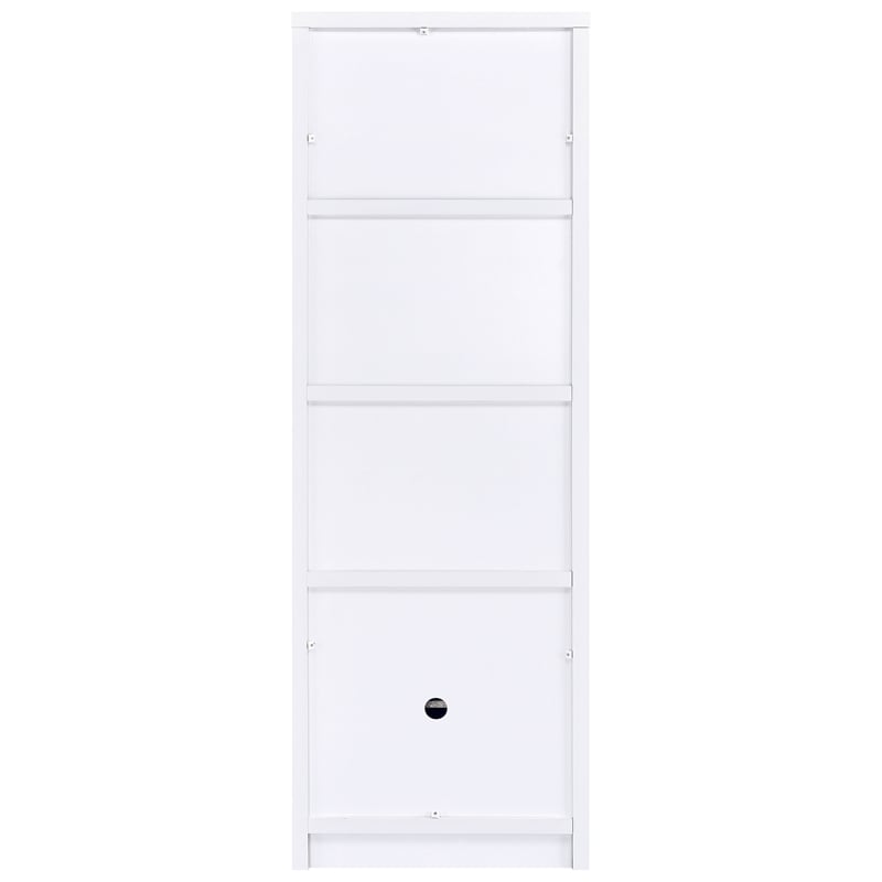 Pemberly Row Transitional 3-Shelf Engineered Wood Media Tower in White