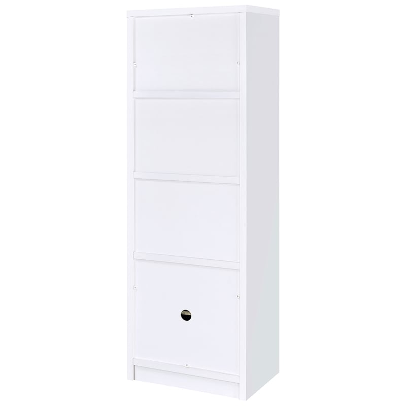 Pemberly Row Transitional 3-Shelf Engineered Wood Media Tower in White