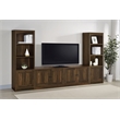 Pemberly Row 3-Piece Engineered Wood Entertainment Center TV Stand in Brown