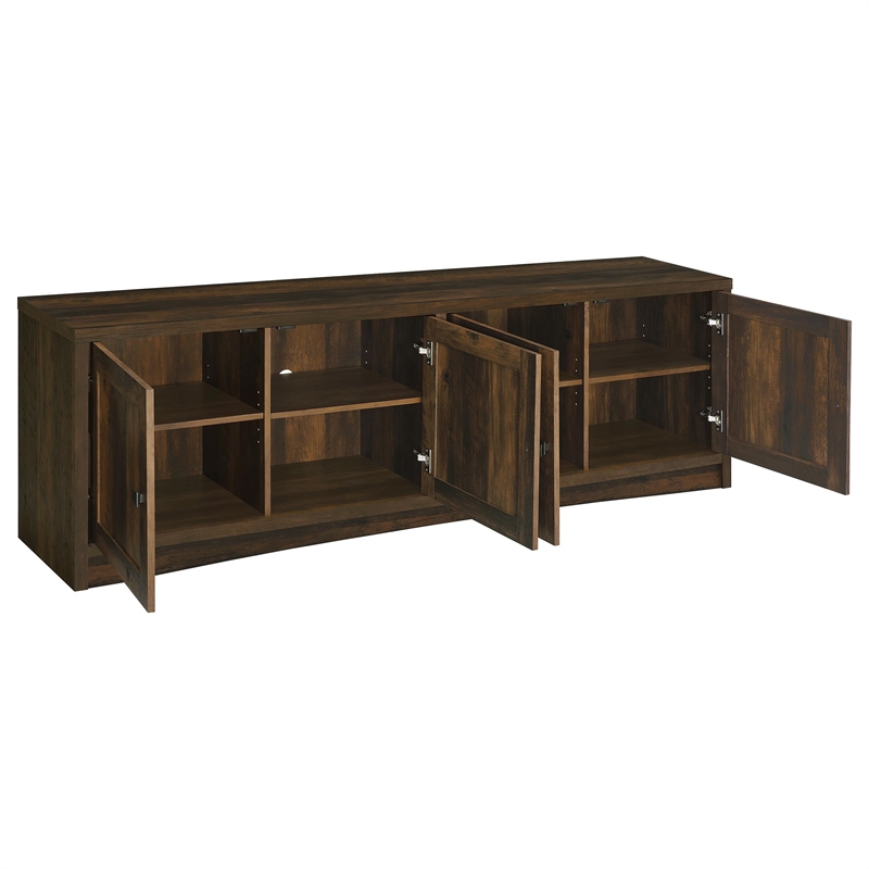 Pemberly Row 3-Piece Engineered Wood Entertainment Center TV Stand in Brown