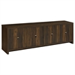 Pemberly Row 3-Piece Engineered Wood Entertainment Center TV Stand in Brown