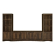 Pemberly Row 3-Piece Engineered Wood Entertainment Center TV Stand in Brown