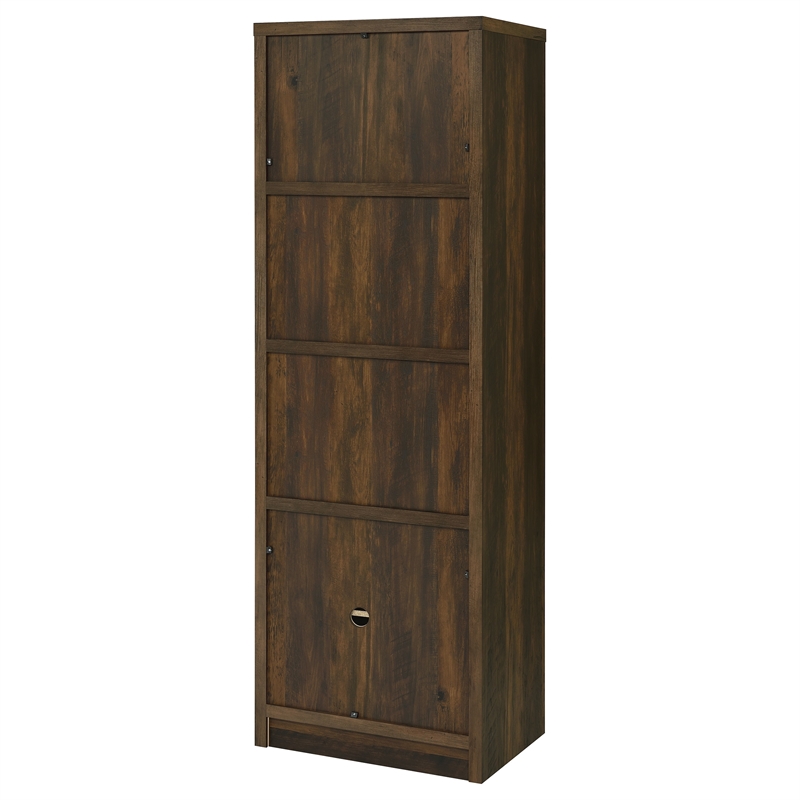 Pemberly Row Transitional 3-Shelf Engineered Wood Media Tower in Brown